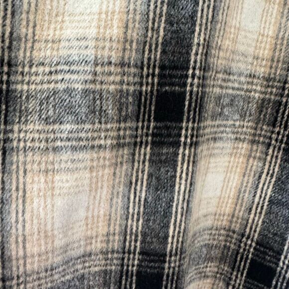 Blank NYC Revolve Poncho Cape Jacket Checked Out Plaid OS 1/4 Zip Vegan Leather - Picture 9 of 12